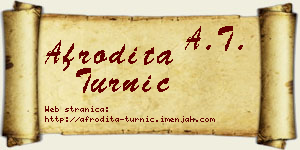 Afrodita Turnić vizit kartica